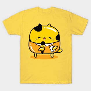 yellow cat reporter profession T-Shirt